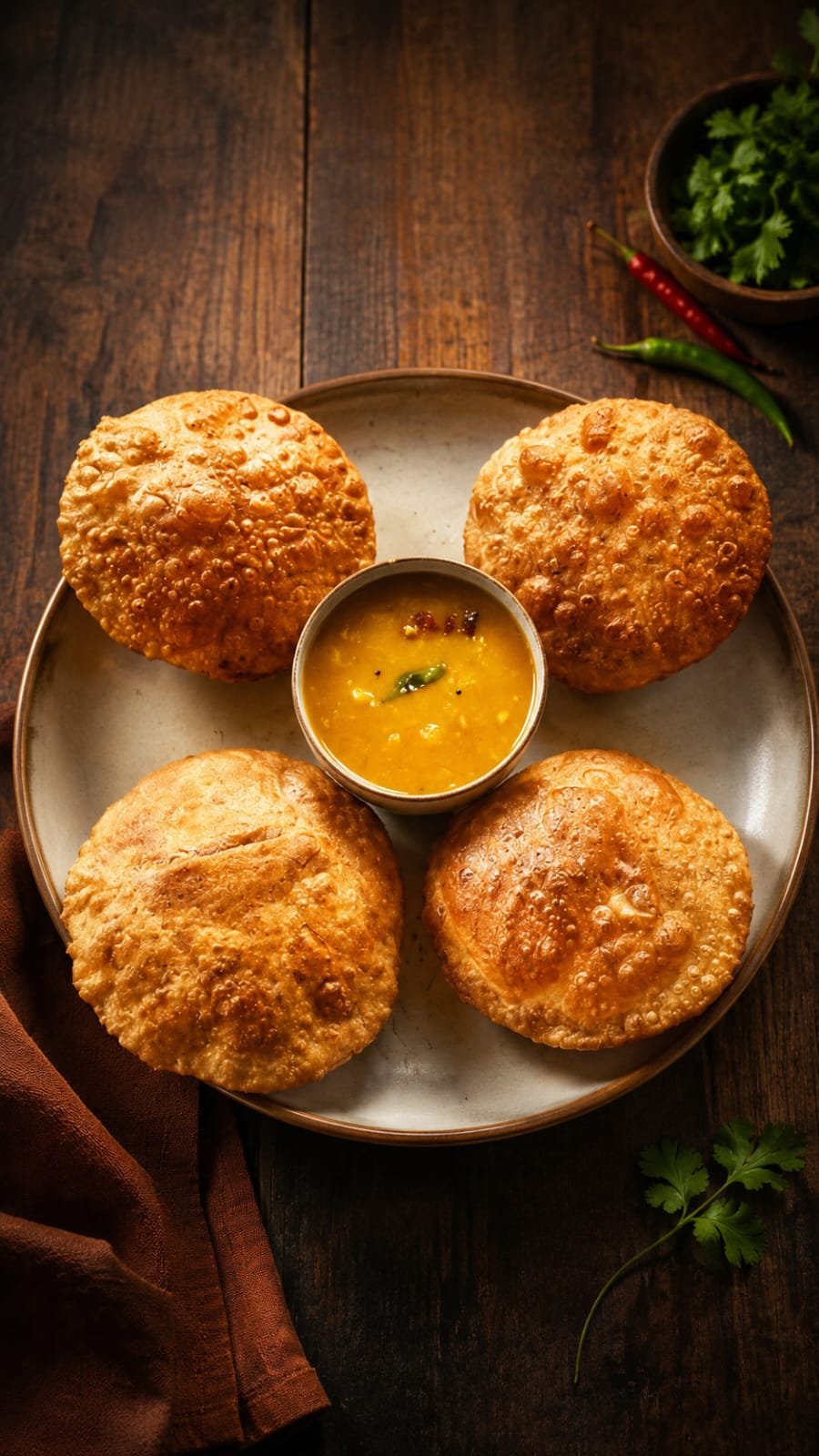 Sattu Kachori [4 Pieces] with Aloo Dahi