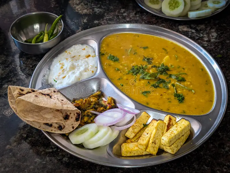 Yellow Dal Roti Thali