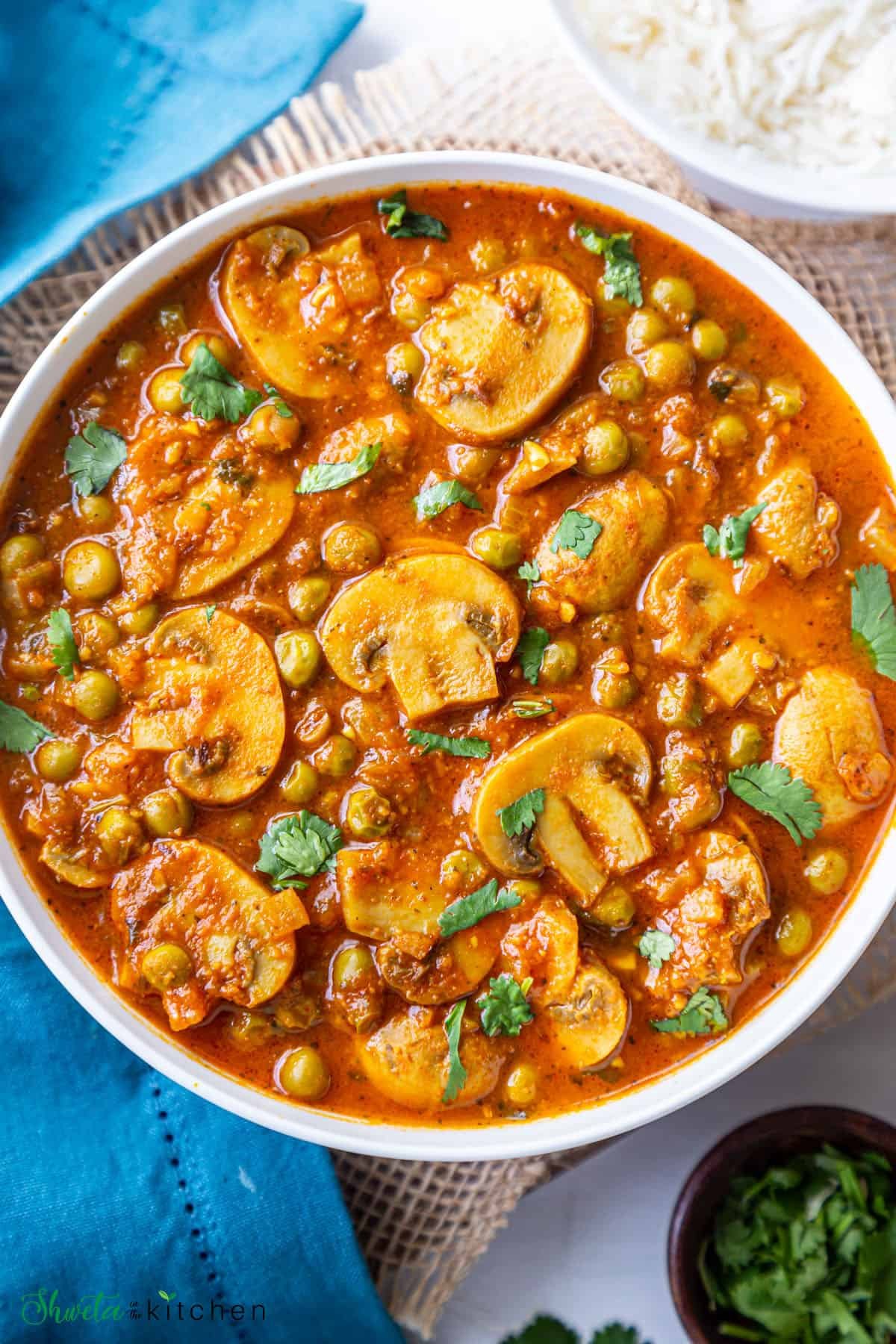 Mushroom Malai Matar Masala