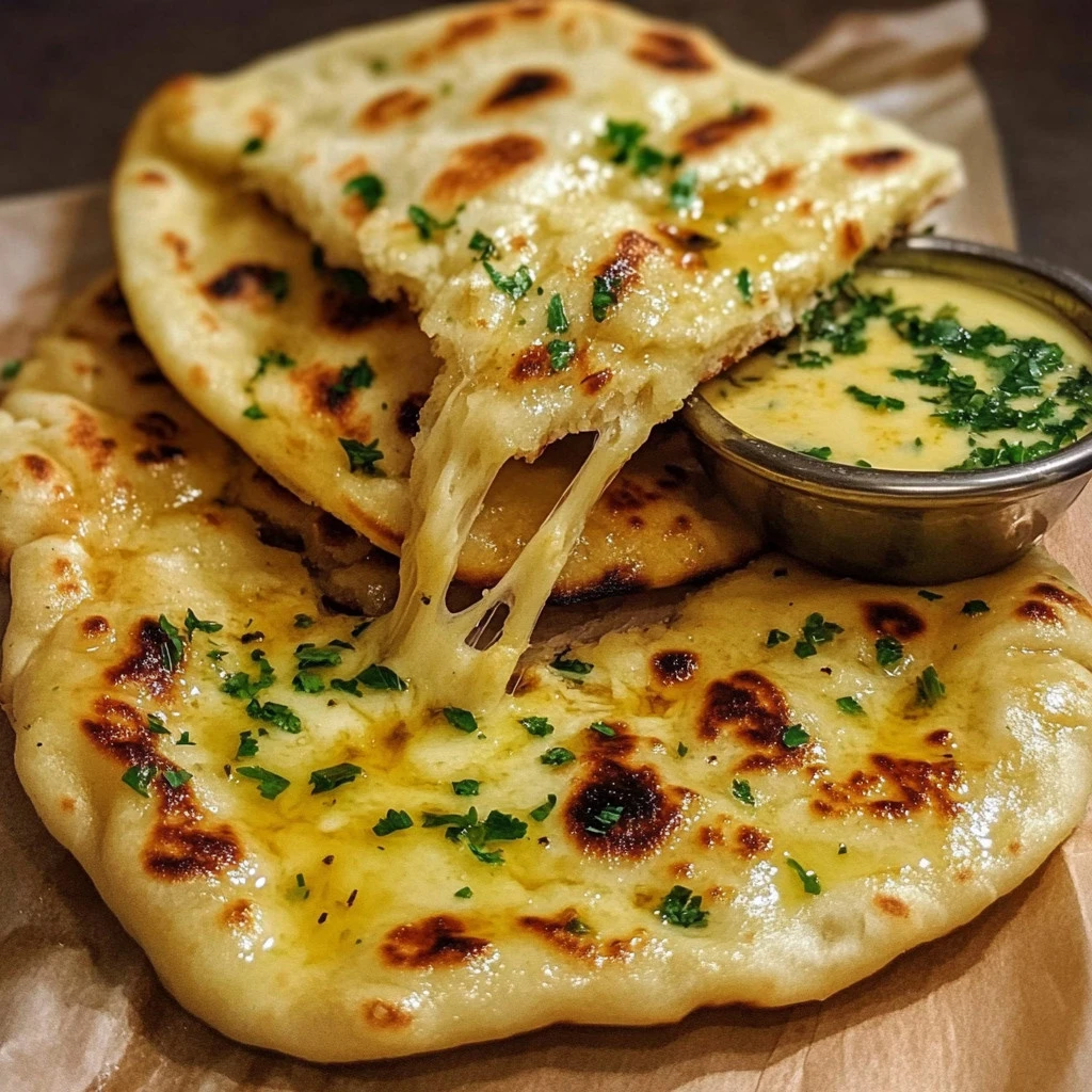 Cheesy Cheese Garlic Naan