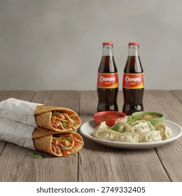 Momos + Roll + Coke